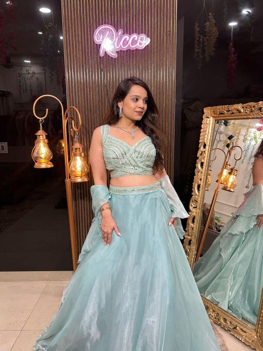 GORGEOUS LEHENGA WITH BACKDORI STYLE BLOUSE RC116