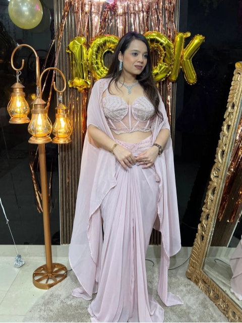 CORSET SKIRT WITH CAPE INDOWESTERN SET RC123