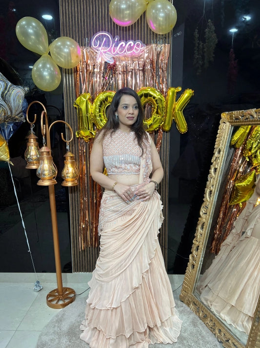 SUPER STYLISH LEHENGA WITH DRAPE RC122