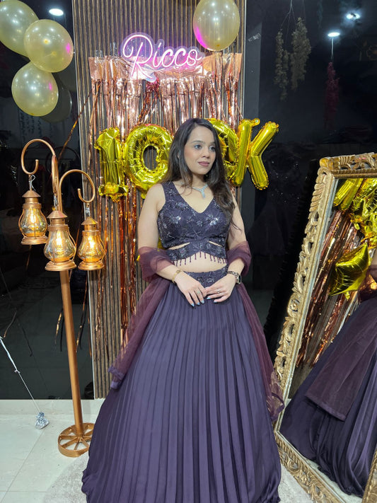 STYLISH PLEATED LEHENGA RC128
