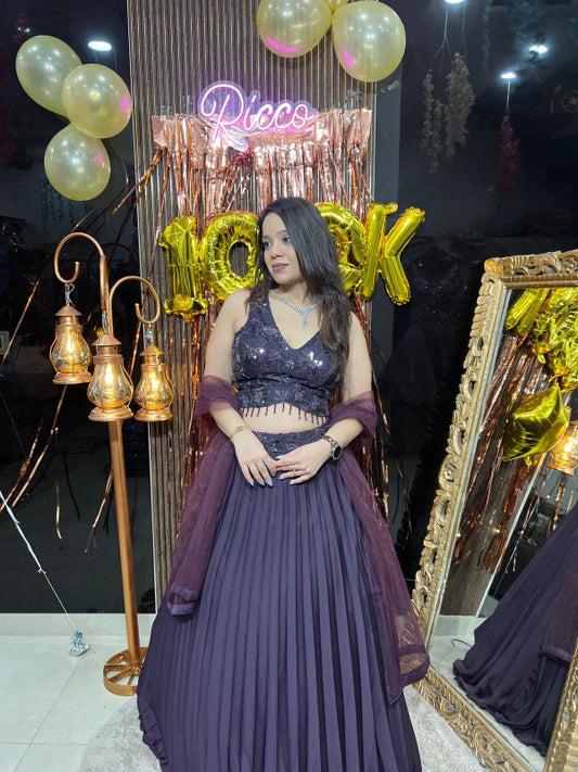 STYLISH PLEATED LEHENGA RC128