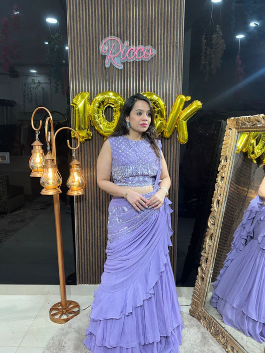 SUPER STYLISH LEHENGA WITH DRAPE RC122