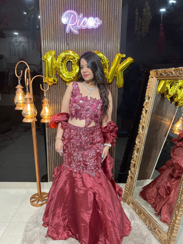 CUTWORK STUNNING FISHCUT LEHENGA RC118