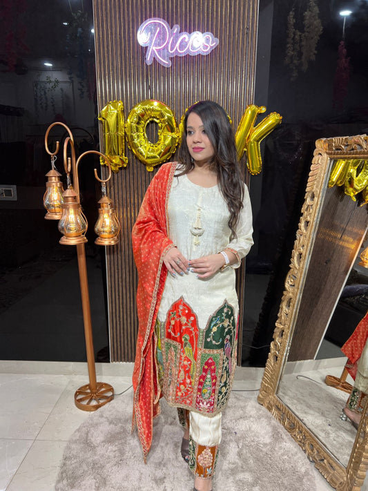 EMBROIDERED SUIT WITH DUPATTA RC129