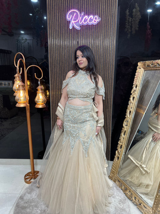 HEAVY WORK FISH CUT LEHENGA RC144