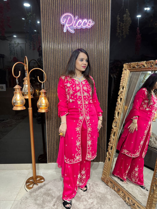 HEAVY SUIT WITH PLAZZO PANTS RC179