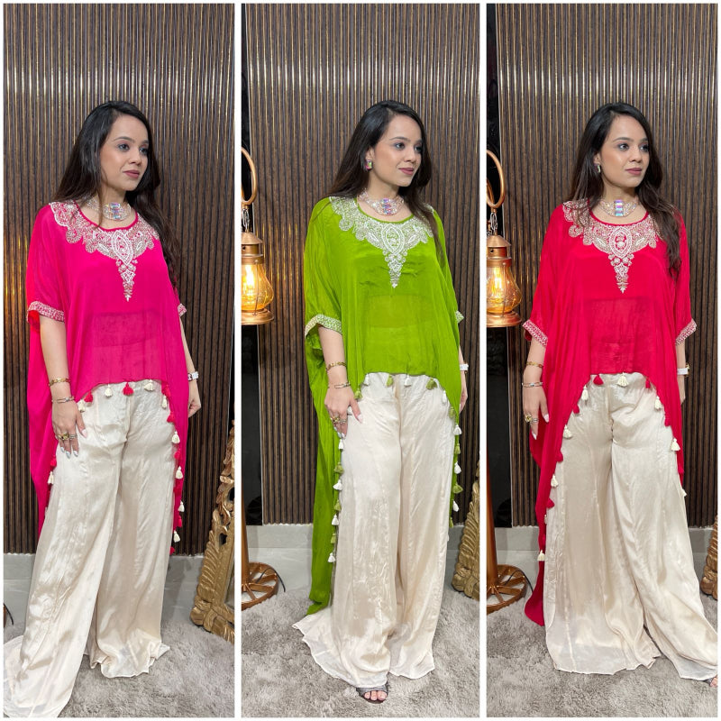 Festive Tassel Kaftan Set with Palazzo RC198