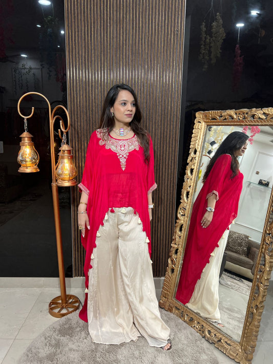 Festive Tassel Kaftan Set with Palazzo RC198