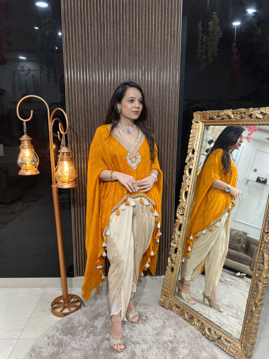 Mustard Yellow Kaftan with Dhoti Pants RC202