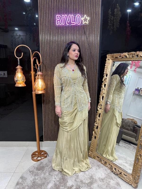 STYLIST JACKET DRAPE SAREE RC206