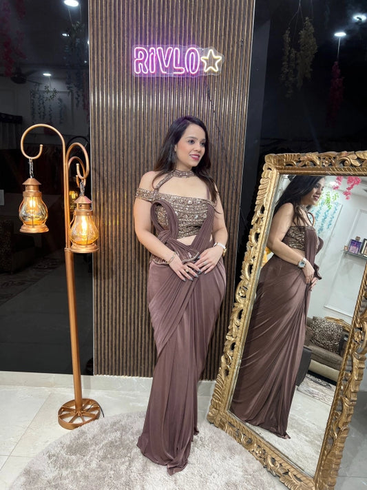 Mocha Muse Drape Gown Look Indo RC211