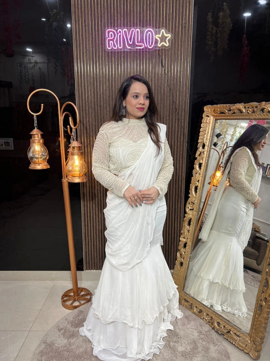 PEARL WORK BLOUSE PLUS DRAP LEHENGA RC210