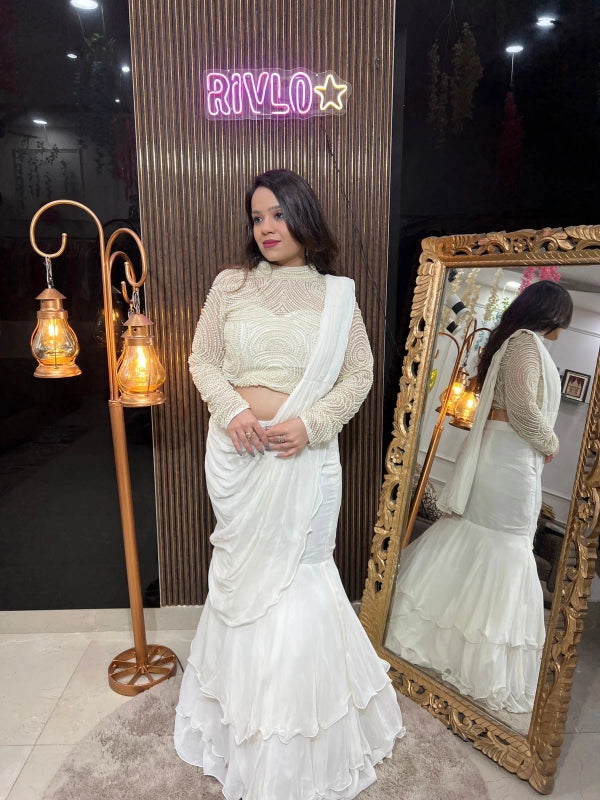 PEARL WORK BLOUSE PLUS DRAP LEHENGA RC210