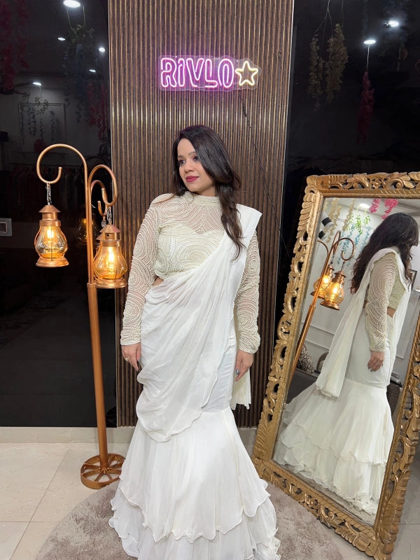 PEARL WORK BLOUSE PLUS DRAP LEHENGA RC210