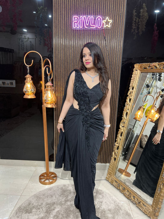 SEXY BLACK GOWN RC240