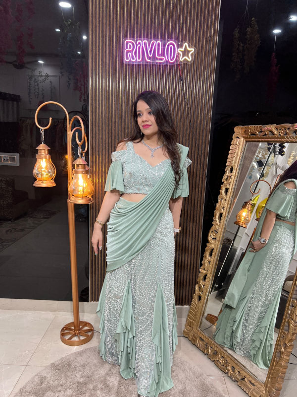 Mint Green Draped Set RC241