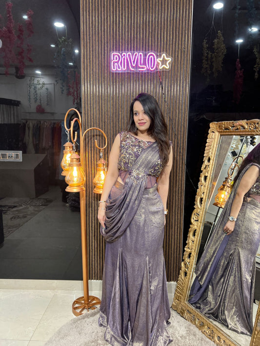 Metallic Lavender Draped Indo Set RC265