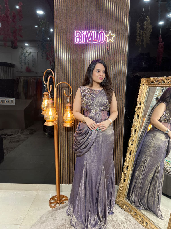 Metallic Lavender Draped Indo Set RC265