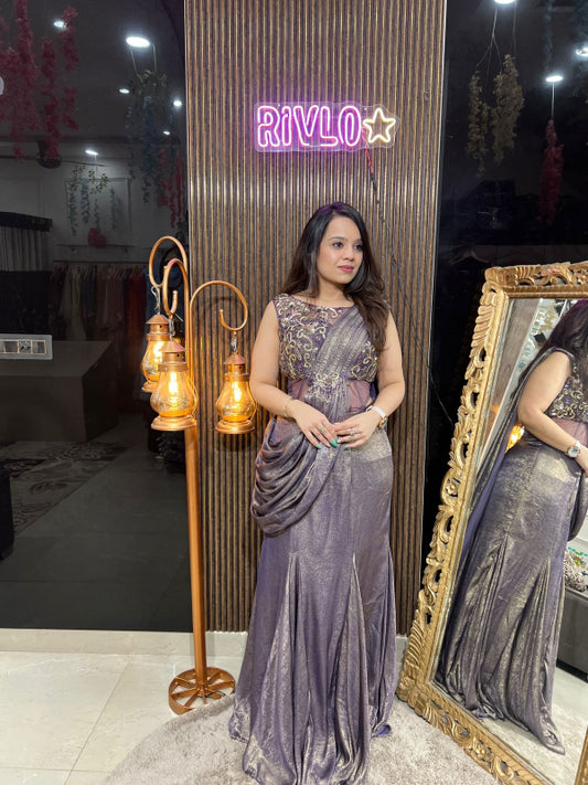Metallic Lavender Draped Indo Set RC265