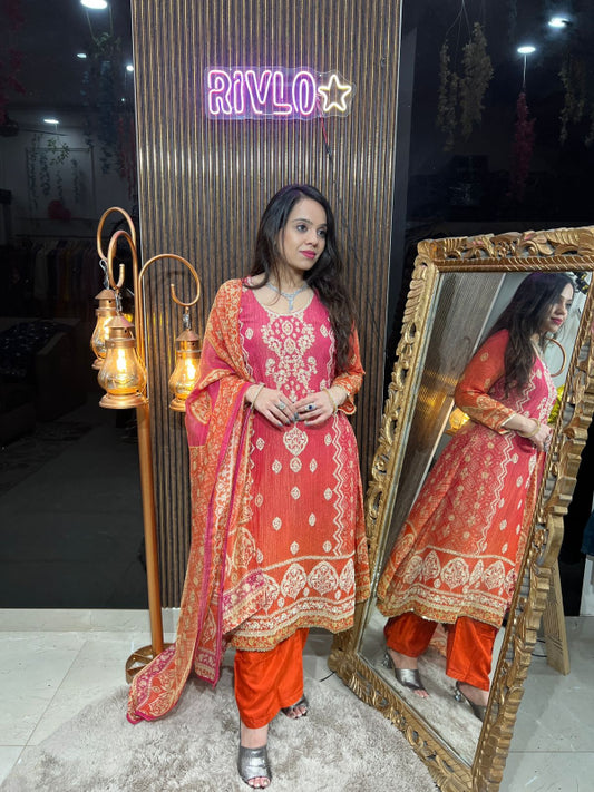 Crimson Royale Printed Suit Set RC272