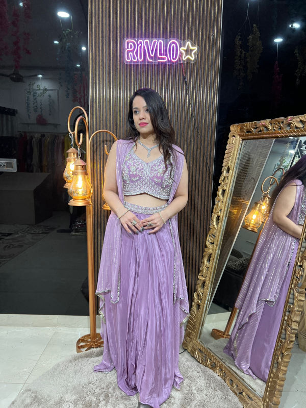 Lavender Grace Draped Skirt Set RC270