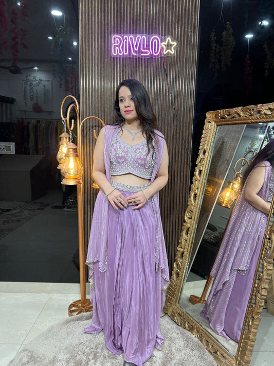 Lavender Grace Draped Skirt Set RC270