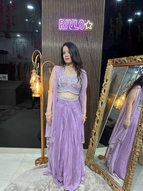 Lavender Grace Draped Skirt Set RC270