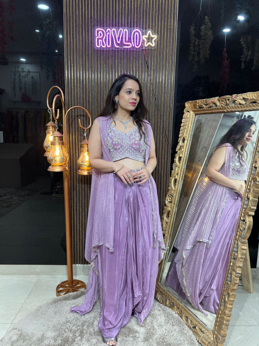 Lavender Grace Draped Skirt Set RC270