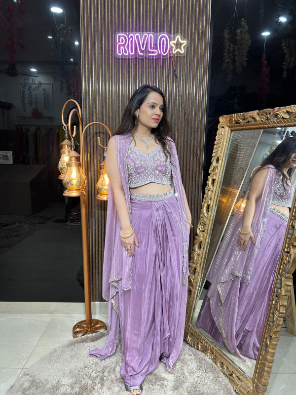 Lavender Grace Draped Skirt Set RC270
