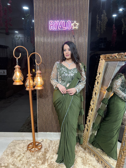 ✨ Embellished Corset Drape Saree ✨ RC282