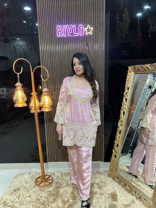 Blush Royale – Velvet Embroidered Set RC304