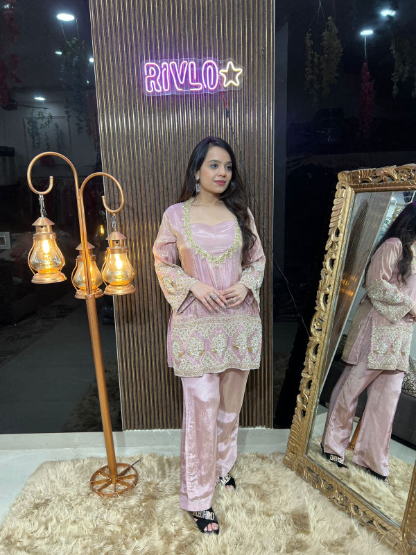 Blush Royale – Velvet Embroidered Set RC304