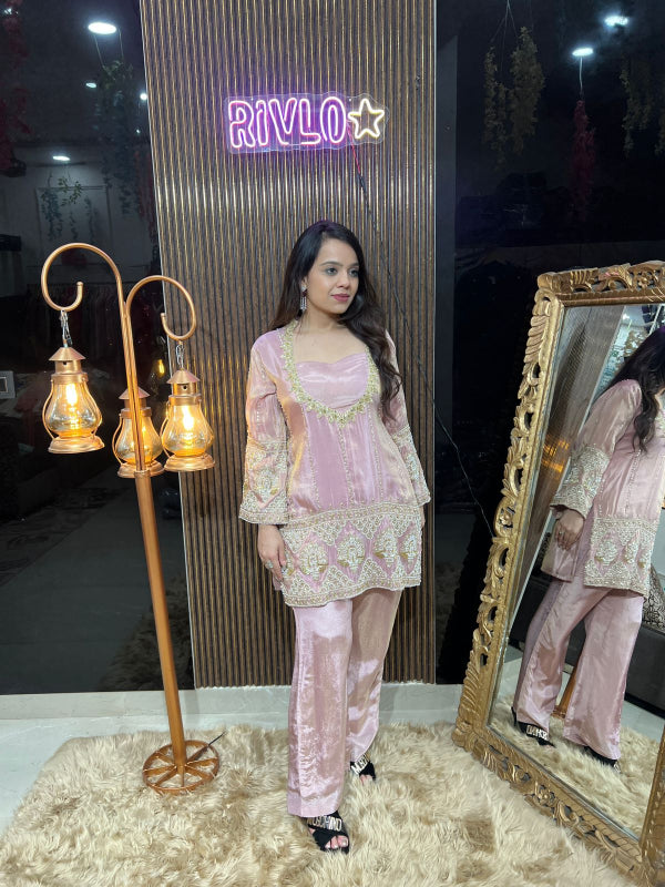 Blush Royale – Velvet Embroidered Set RC304