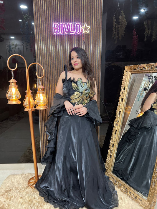 🌟 Designer Black Embellished Lehenga Set 🌟 RC308