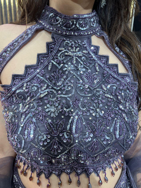 Royal Purple Sequin Mermaid Lehenga  RC332