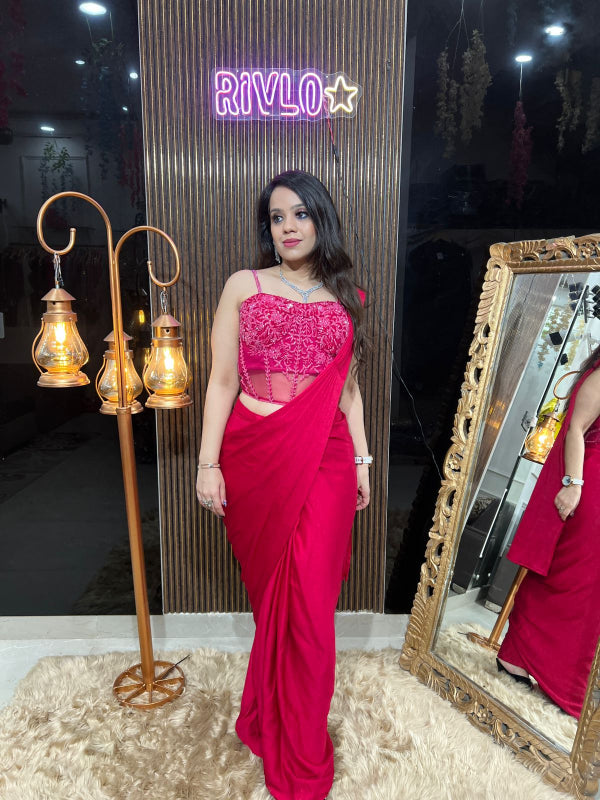 Rani Embellished Corset Drape Saree RC335