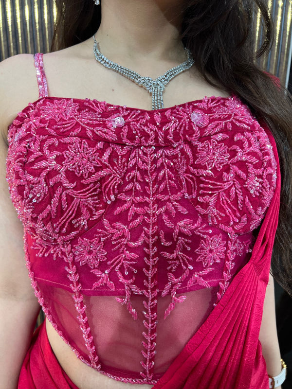 Rani Embellished Corset Drape Saree RC335
