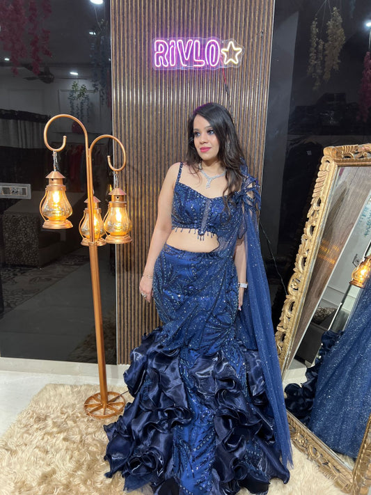 💫 Glam up your celebrations with this dazzling designer lehenga set. 💫 RC341