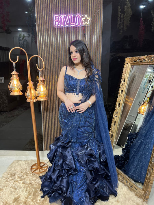 💫 Glam up your celebrations with this dazzling designer lehenga set. 💫 RC341