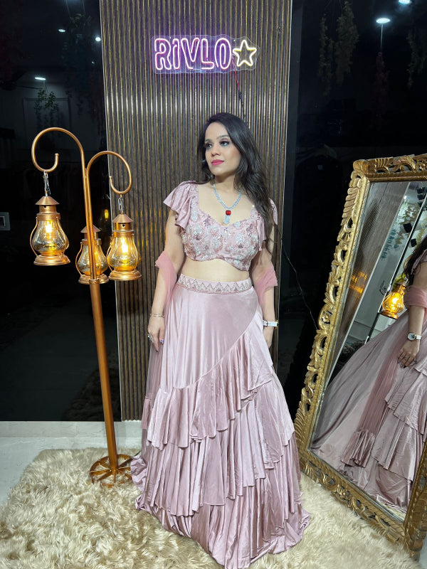 🌸 Embrace elegance with this dreamy layered lehenga set. 🌸 RC347