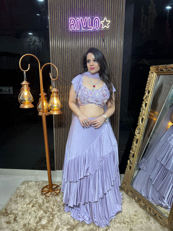 🌸 Embrace elegance with this dreamy layered lehenga set. 🌸 RC347