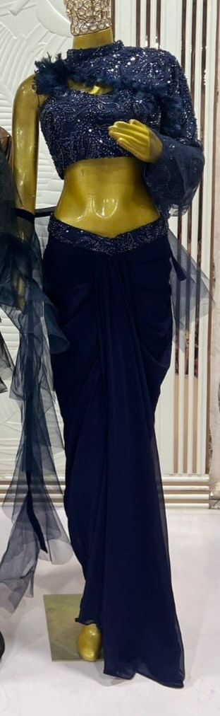 ✨ Elegant Draped Saree with Embellished Blouse ✨ RC351