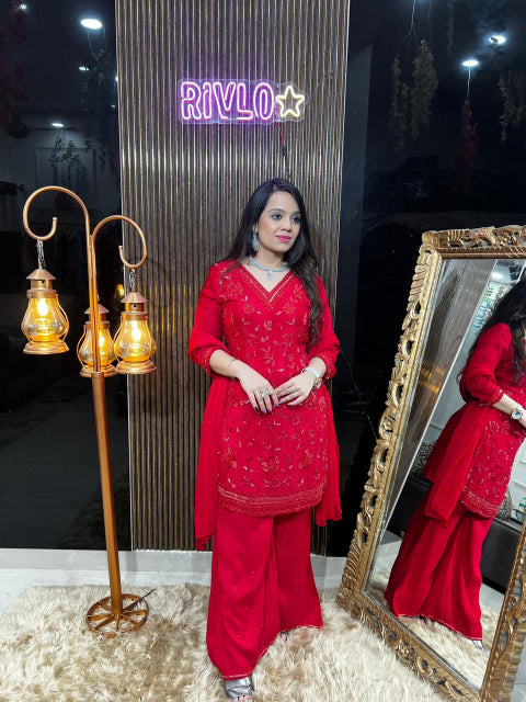 RED SHORT LENGTH PERFECT SUIT RC355