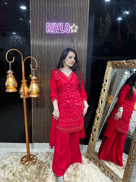 RED SHORT LENGTH PERFECT SUIT RC355