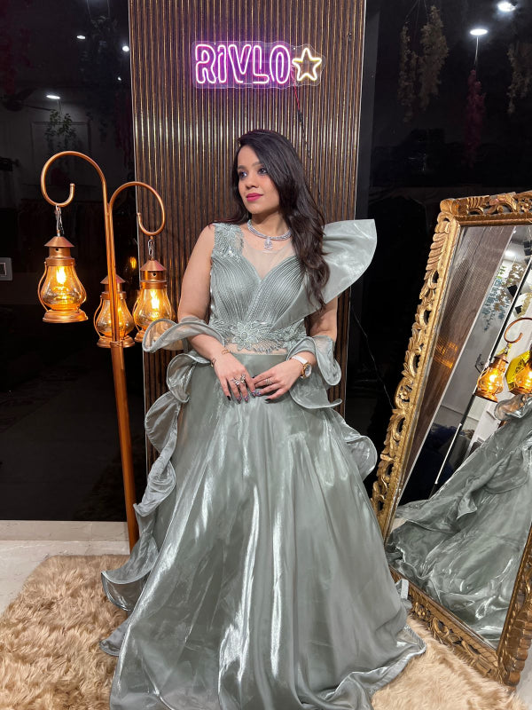 👗 Metallic Ruffle Ball Gown 👗 RC365