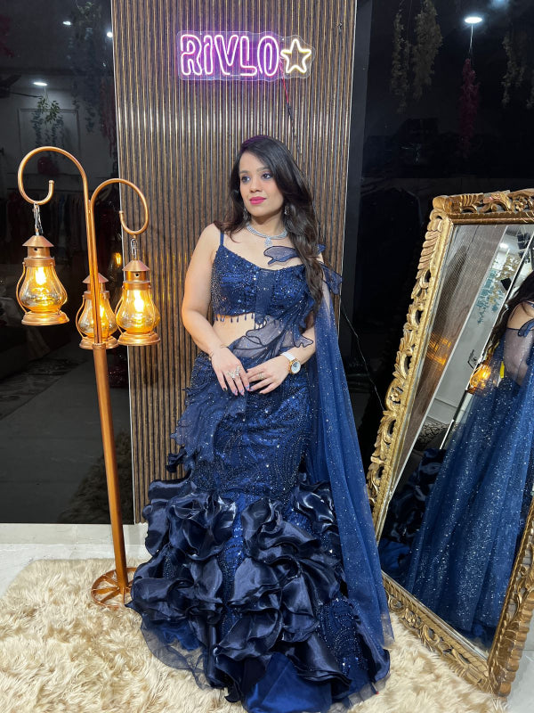 💫 Glam up your celebrations with this dazzling designer lehenga set. 💫 RC341