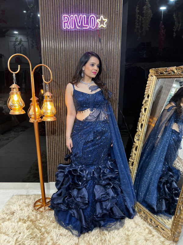 💫 Glam up your celebrations with this dazzling designer lehenga set. 💫 RC341