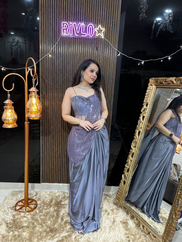 ✨ Indo-Western Ruffle Drape Set RC396