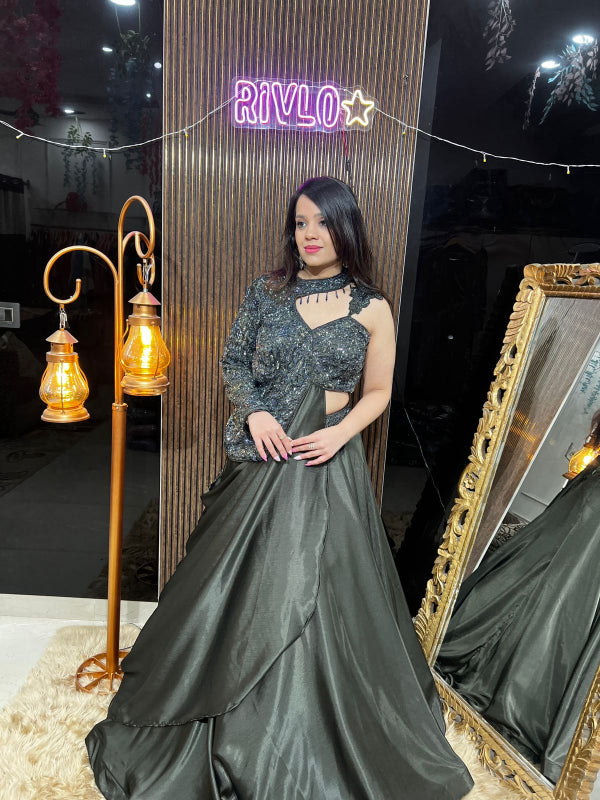 Mystic Moss Embellished Lehenga AC20