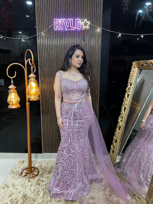 ✨ Lavender Sequins Embellished Lehenga Set RC420